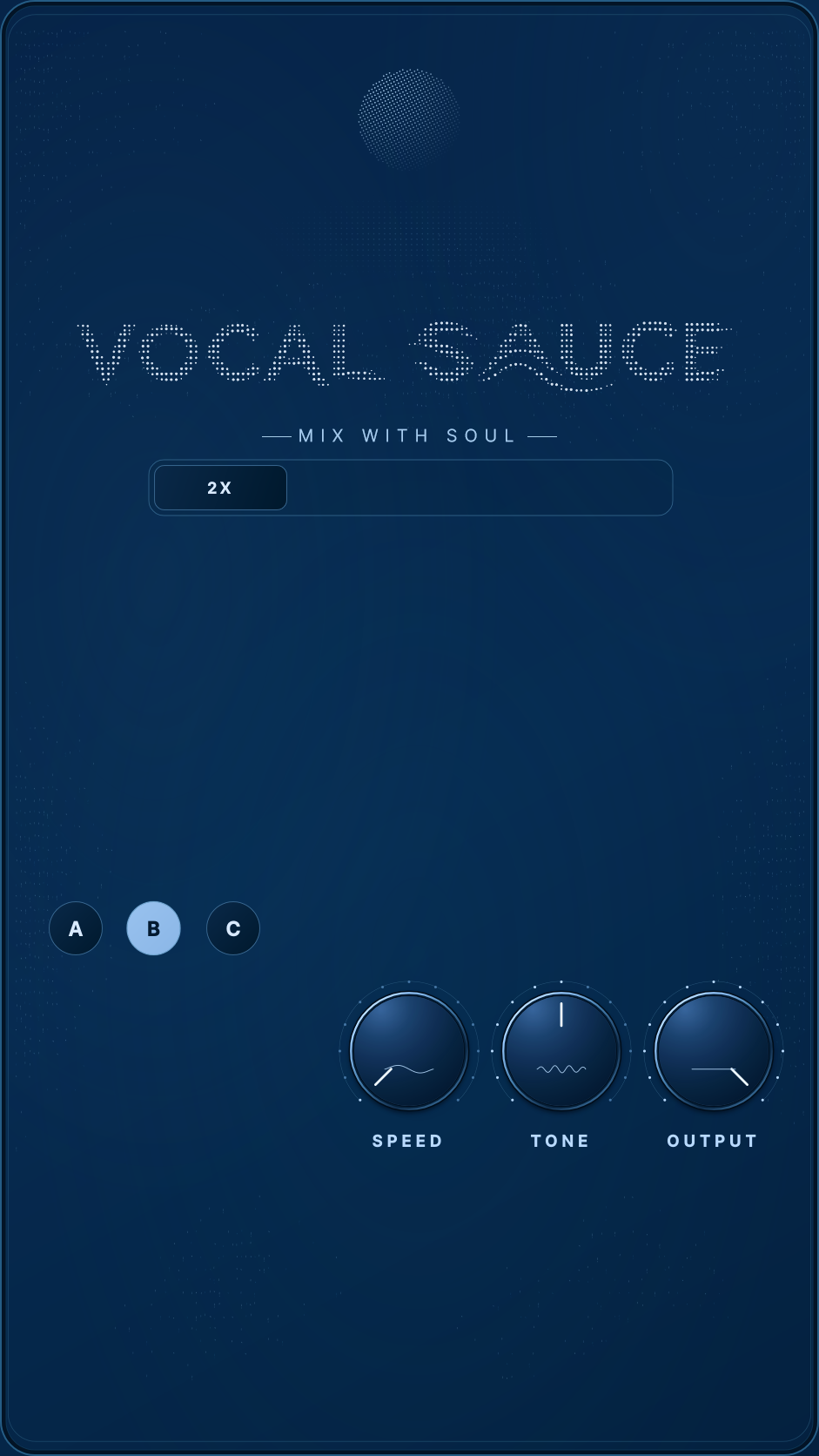 VOCAL SAUCE — MIX WITH SOUL. Adjust Strength and choose Higher or Lower. Tape and IPS are at maximum.